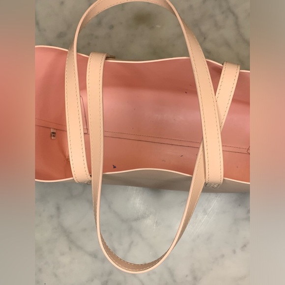 MANSUR GAVRIEL Vachetta Leather Tote Blush Pink With Matching Zip Pouch - Picture 10 of 15